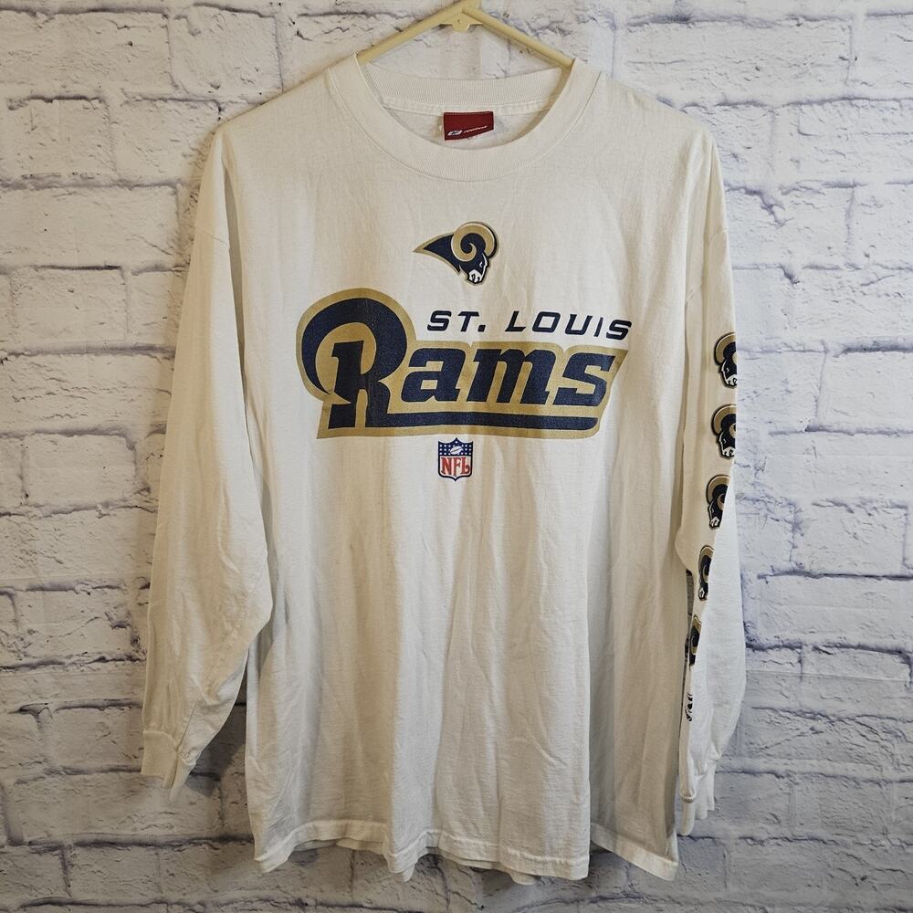 Vintage Reebok St. Louis Rams T-shirt Size L Large White NFL